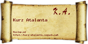 Kurz Atalanta névjegykártya